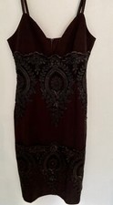 Lulus Black Women’s Small Black Spaghetti Strap Dress Embroidered/Lace Appliqués