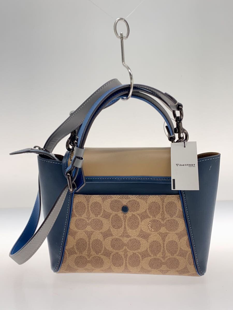 COACH C2080-699 Handbag Courier Carryall 23 2 Way Leather Beige 