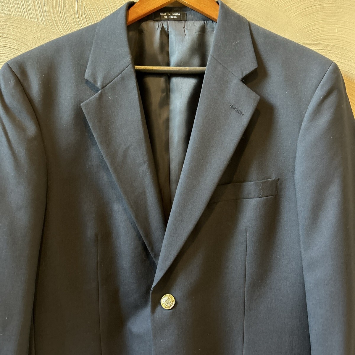 Jeremy Cobb 2-Button Collection Black 100% Wool Blazer Suit Jacket