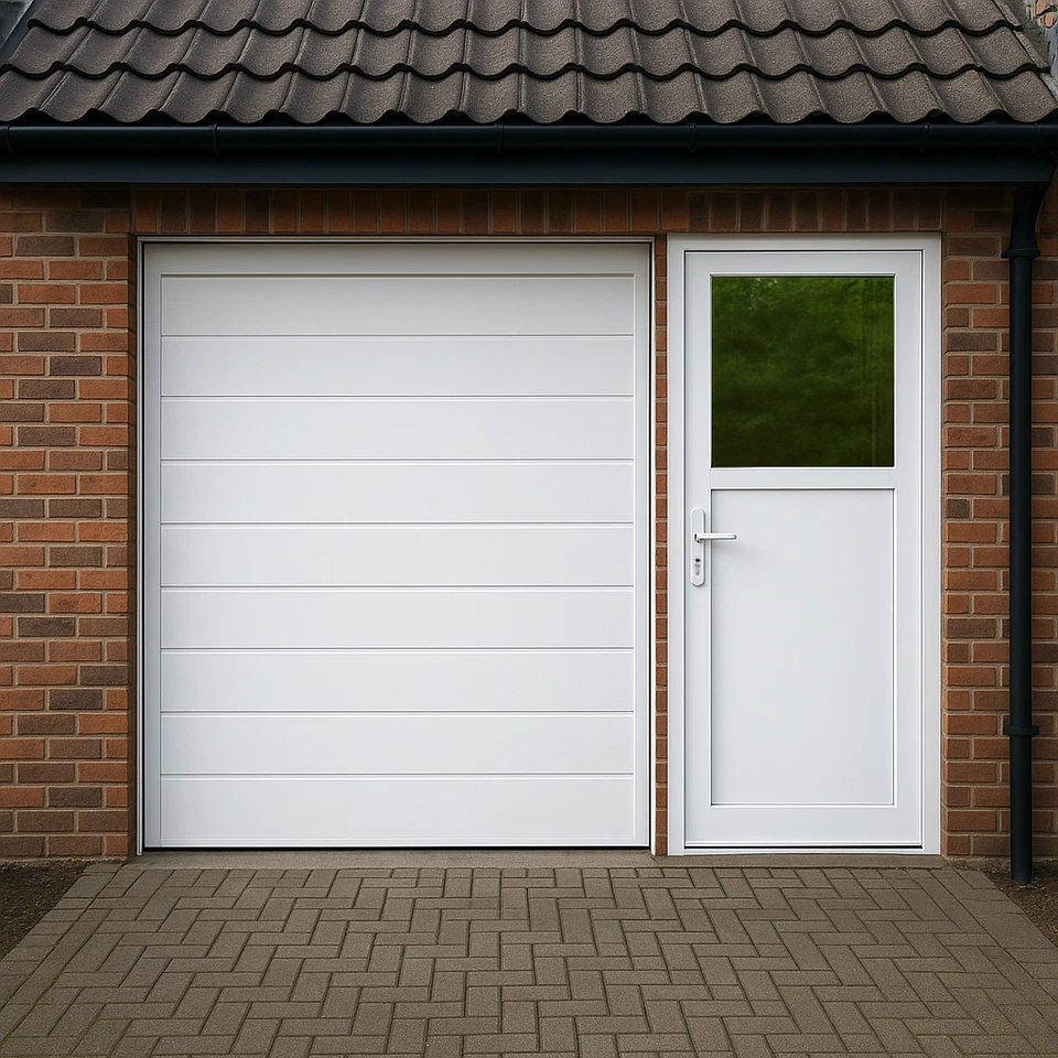 Nebeneingangstür Nebentür Kunststoff weiß innen außen öffnend für Keller Garage - Bild 2 von 4