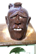 dal burtchaell JUNIOR  face jug, pottery, folk art      ( 8'' t x 5'' w)