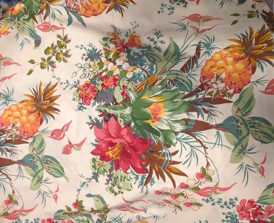 Creation MTC La Barbade '97 Fabric Lg Floral Botanical Cotton 112"l x 58"w Pc - Image 3 of 4