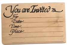 Stampendous You are Invited Rubber Stamp Invitation Invite PO31 NEW