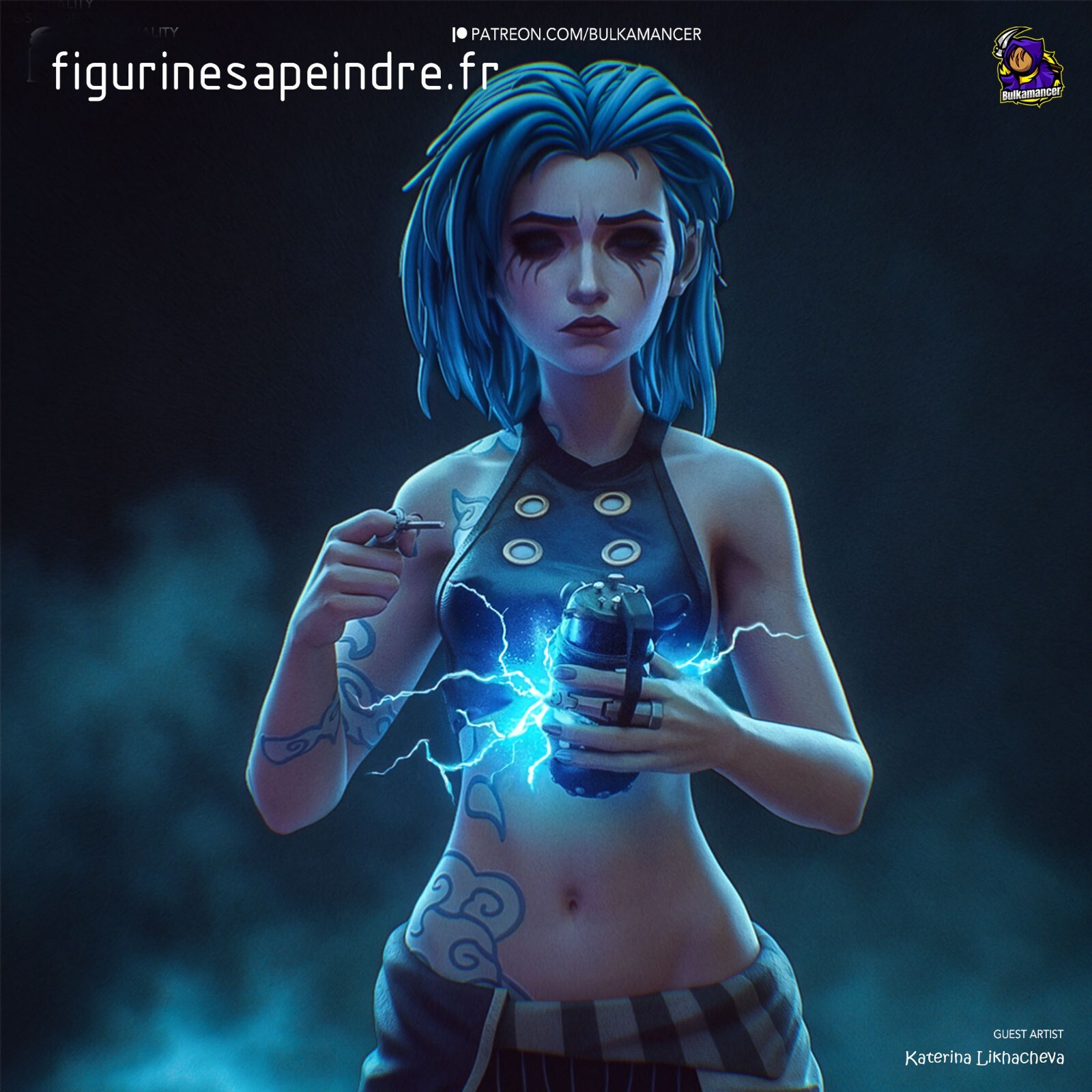 Figurine à peindre Jinx Arcane en kit DIY à offrir aux passionnés de dessin
