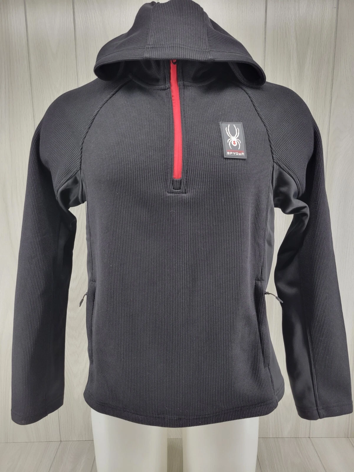 NWT Spyder Mens Softshell 1/4 Zip Jacket Black Size Medium