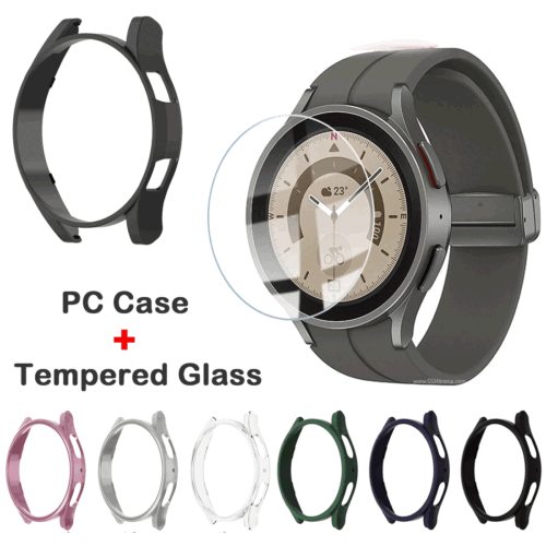 Hülle für Samsung Galaxy Watch 5 Pro Schutzhülle Case 45mm Display Schutzglas 9H