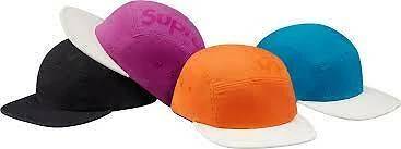 Capuchon de camp panneau supérieur sergé Supreme 2 tons noir magenta orange S/S 17