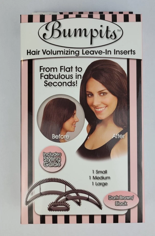 Insertos voluminizadores para cabello Bumpits - PAQUETE DE DOS - Dos marrón oscuro - NUEVO Foto 3 de 4