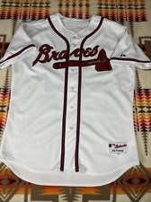 Mark Teixeira Atlanta Braves Majestic Authentic Baseball Jersey Mens Sz 50 Auto