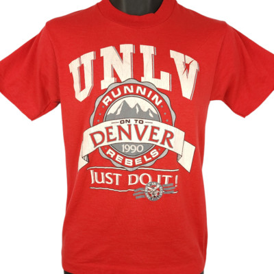 Vintage UNLV Runnin Rebels T Shirt Mens Size Small 90s 1990 Champs Made In USA