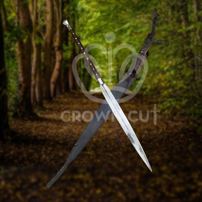 Handmade Carbon Steel Viking Outdoor Jungle Survival Forest Spear With Sheath