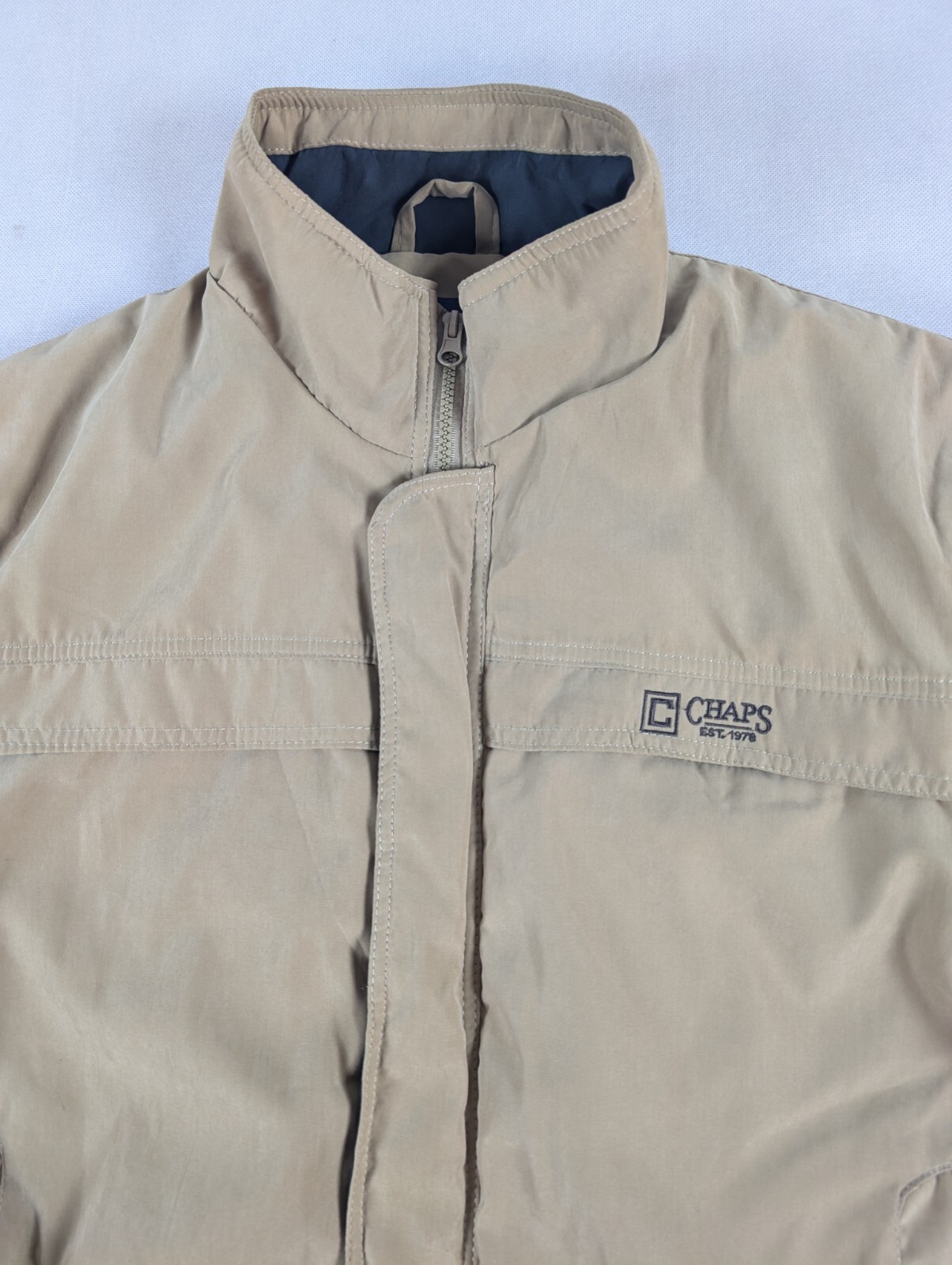 Chaps Khaki Size Large Soft Shell Jacket Lined Fu… - image 11