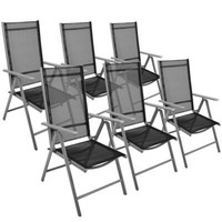 6Er Set Klappstuhl Schwarz Aluminium Gartenstuhl Alu Campingstuhl Hochlehner