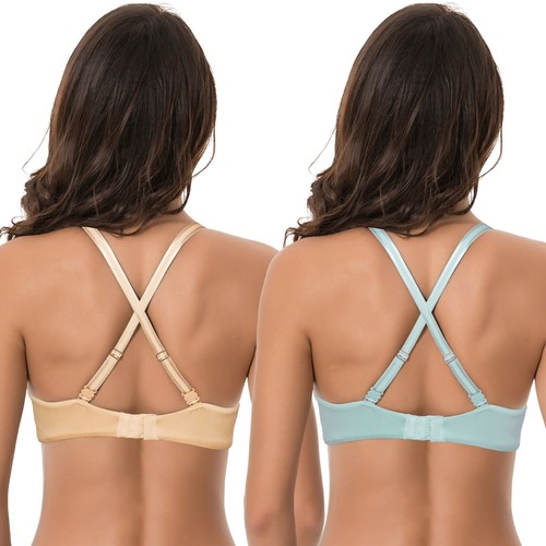 Women's Light Lift Add 1 Cup Push Up Underwire Convertible Tshirt Bra-2PK - 第 4/7 張圖片