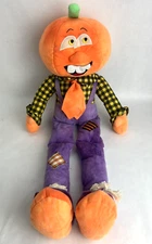 Vtg 1997 Stuffins Halloween Hillbilly Plush Pumpkin Head Jack O Lantern Purple