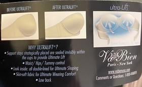 NEW Va Bien Strapless Plunge Bustier Corset Bra 38C Underwire Boned Shapewear