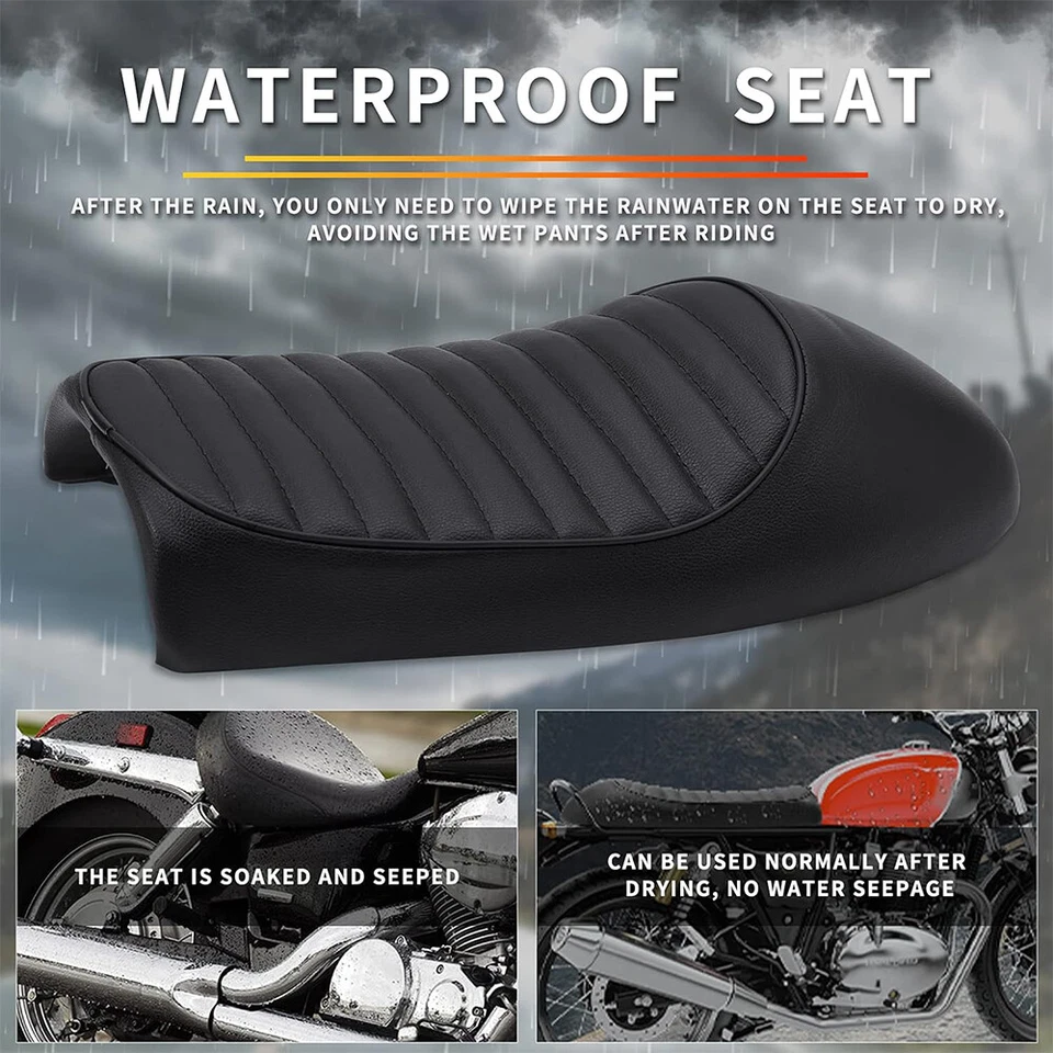 Selim de assento para Honda Suzuki Yamaha Kawasaki motocicleta vintage café corrida - Imagem 2 de 4