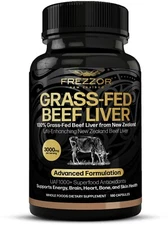FREZZOR New Zealand 100% Live-Grass-Fed Beef Liver, 3000mg 180 Capsules