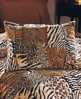 Animal Theme Safari Print Faux Fur Bedding Collection: Pillow Sham Animal Theme Safari Print Faux Fur Bedding Collection: Pillow Sham