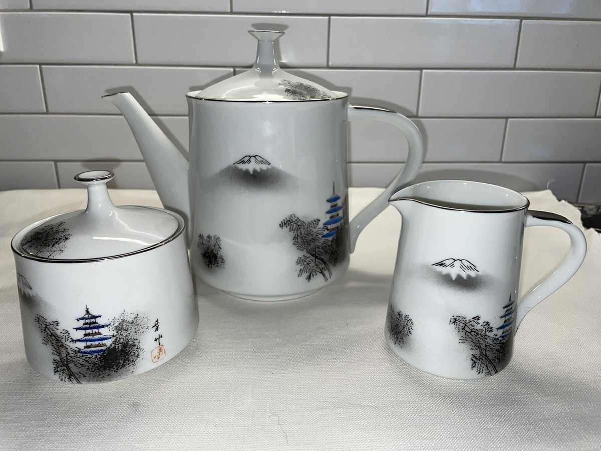 茶 comcom com Hand Painted Vintage Tea Set By First China Made In Japan Rare