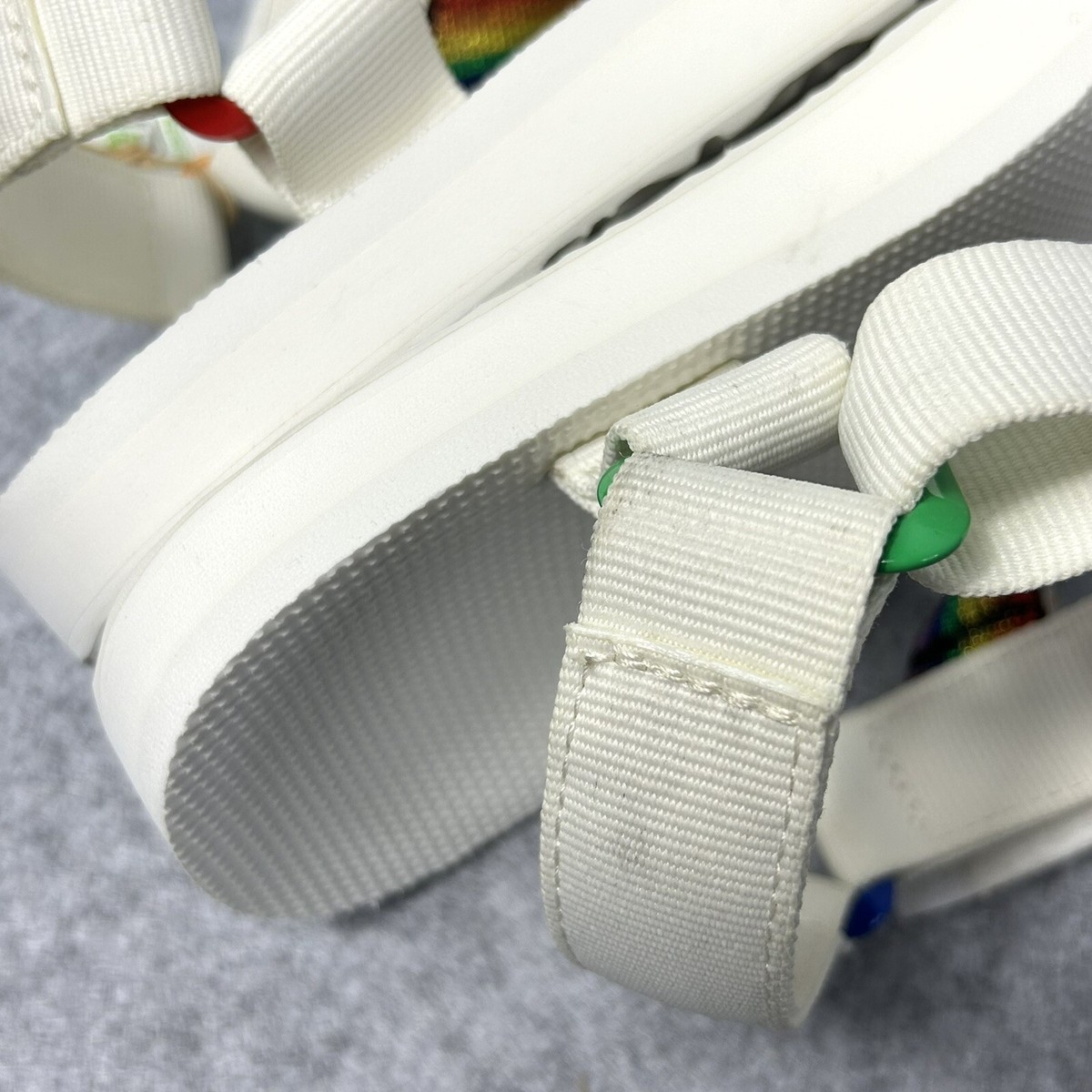 New Men\'s Teva Universal Rainbow Water Strap Sandal F16221B White Size 12 Teva Original Universal Rainbow Pride White Ankle Strap  main image 3