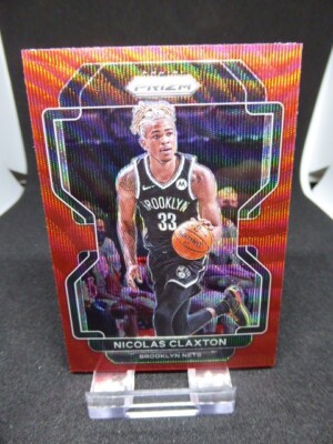2021-22 PANINI PRIZM - NICHOLAS CLAXTON - NETS #38 - RED WAVE PRIZM