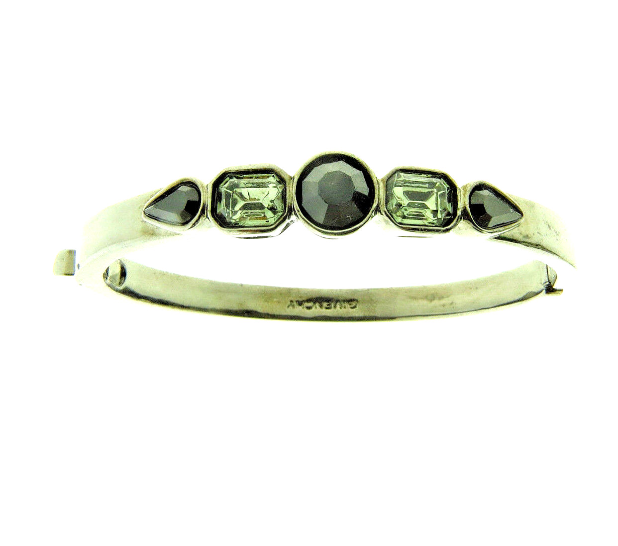 Givenchy Crystal Bangle Bracelet Silver Tone - image 1