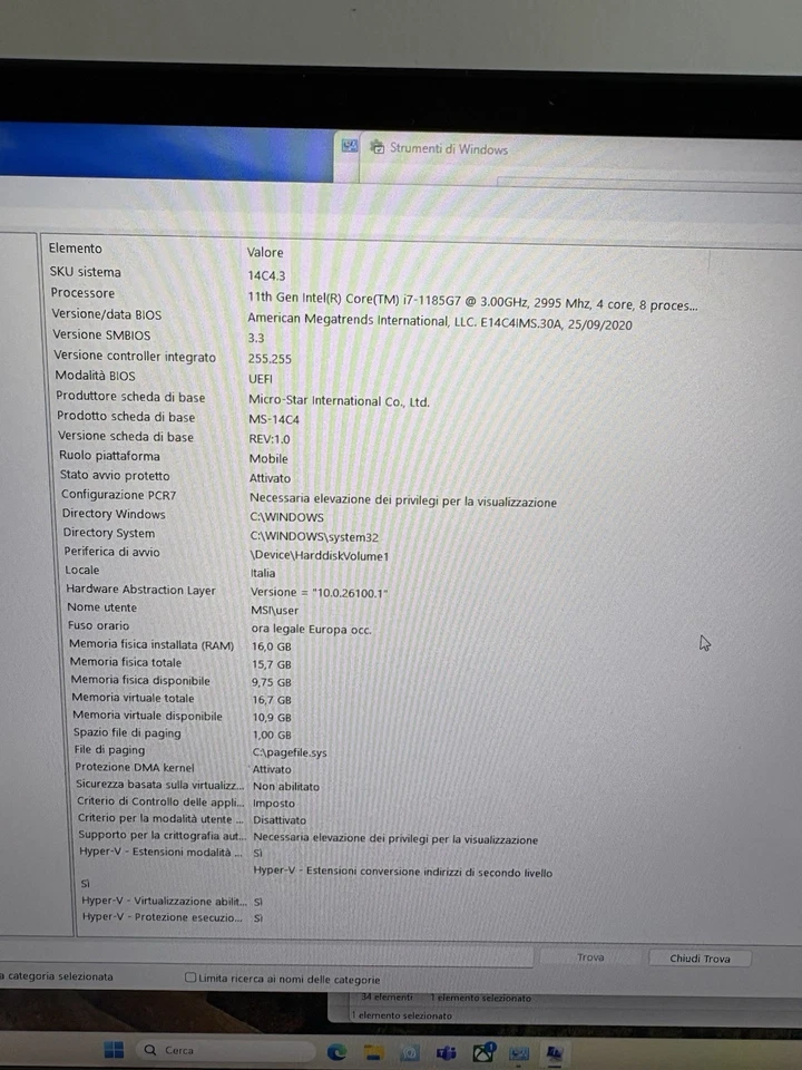 Msi Prestige 14 Evo I7-1185G7 3GHz. 16 Gb ram. 500 GB Hd - Immagine 3 di 4
