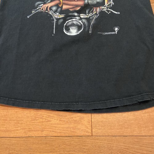 T-shirt vintage années 90 Betty Boop moto motard fille noir homme taille MOYENNE - Photo 6/12