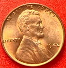 1942-P Lincoln Wheat Cent Penny GEM RED BU From an Original Bank Roll
