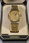 Vintage Seiko SQ 5H23-7879 Gold Tone Day/Date Men's Quartz Watch - New Battery