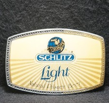 WI09145 SWEET VINTAGE 1970s  SCHLITZ LIGHT  NATURAL PILSNER BEER BELT BUCKLE