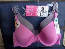 Vintage Maidenform Inspirations Bras 2 Pack 34B Gray Mauve