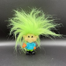 Vintage 1993 Burger King Toy Troll doll Glow in the dark - green hair BK 'Jaws'