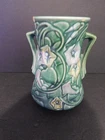 ROSEVILLE MORNING GLORY GREEN TWO-HANDLED VASE 724-6 - 6 1/8"