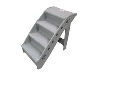 New PetMaker Pet Stairs Gray Foldable Dog Steps Small Or Large Dogs Up To 80lb