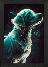 Labrador Retriever Dog Framed Wall Art Poster Canvas Print Picture