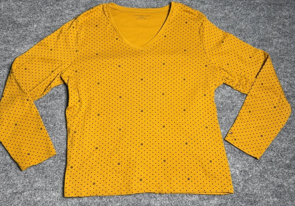Tommy Hilfiger Mujer Manga Larga Cuello en V Gráfico Camiseta Logo Camiseta Top XXL Foto 2 de 4