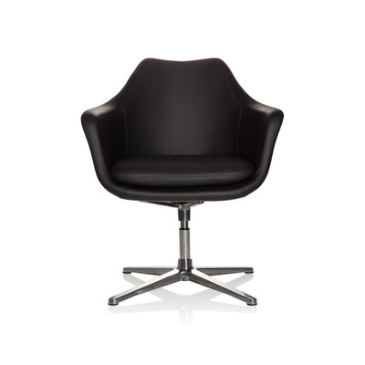hjh OFFICE Bürostuhl Loungesessel Kunstleder schwarz Position-Return-System