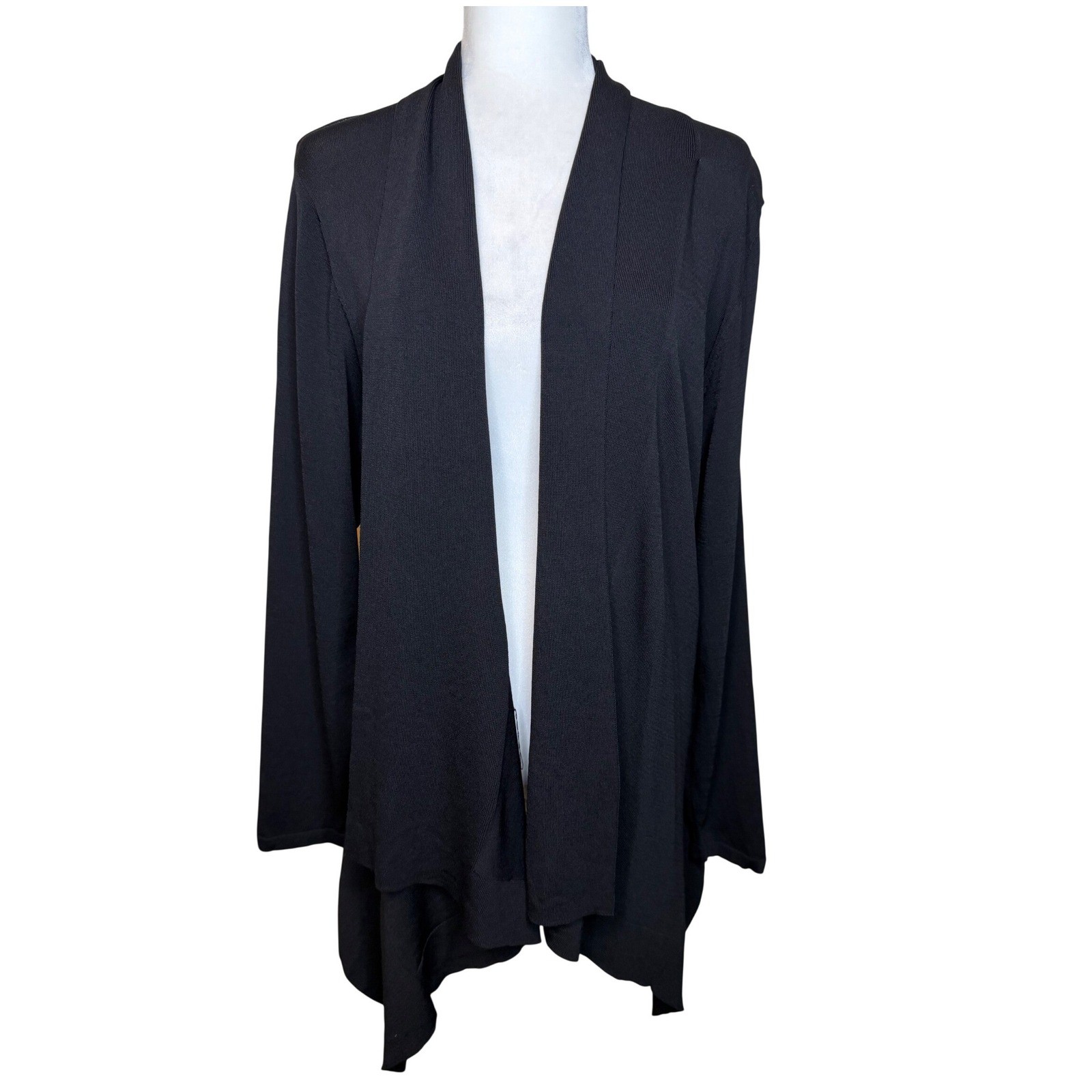 Calvin Klein Black Open Front Draped Cardigan Sweater Plus Size 1X Office