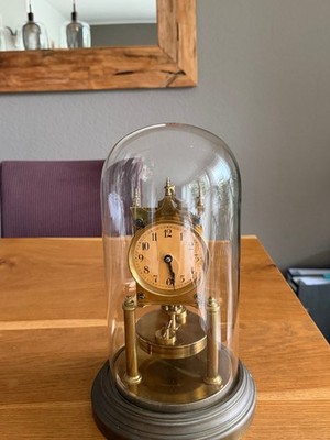 Gustav Becker Jahresuhr 400-Tage-Uhr Drehpendeluhr Glaskuppel Original