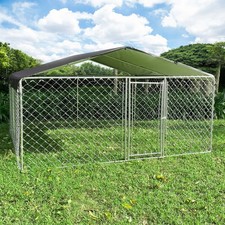 10X10FT Large Heavy Duty Dog Cage with Roof Large Outdoor Dog Kennel Safety Lock