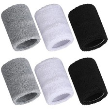 6 Pcs Sports Wristbands Sports Absorbent Wristband Wrist Athletic Sweat Bands...