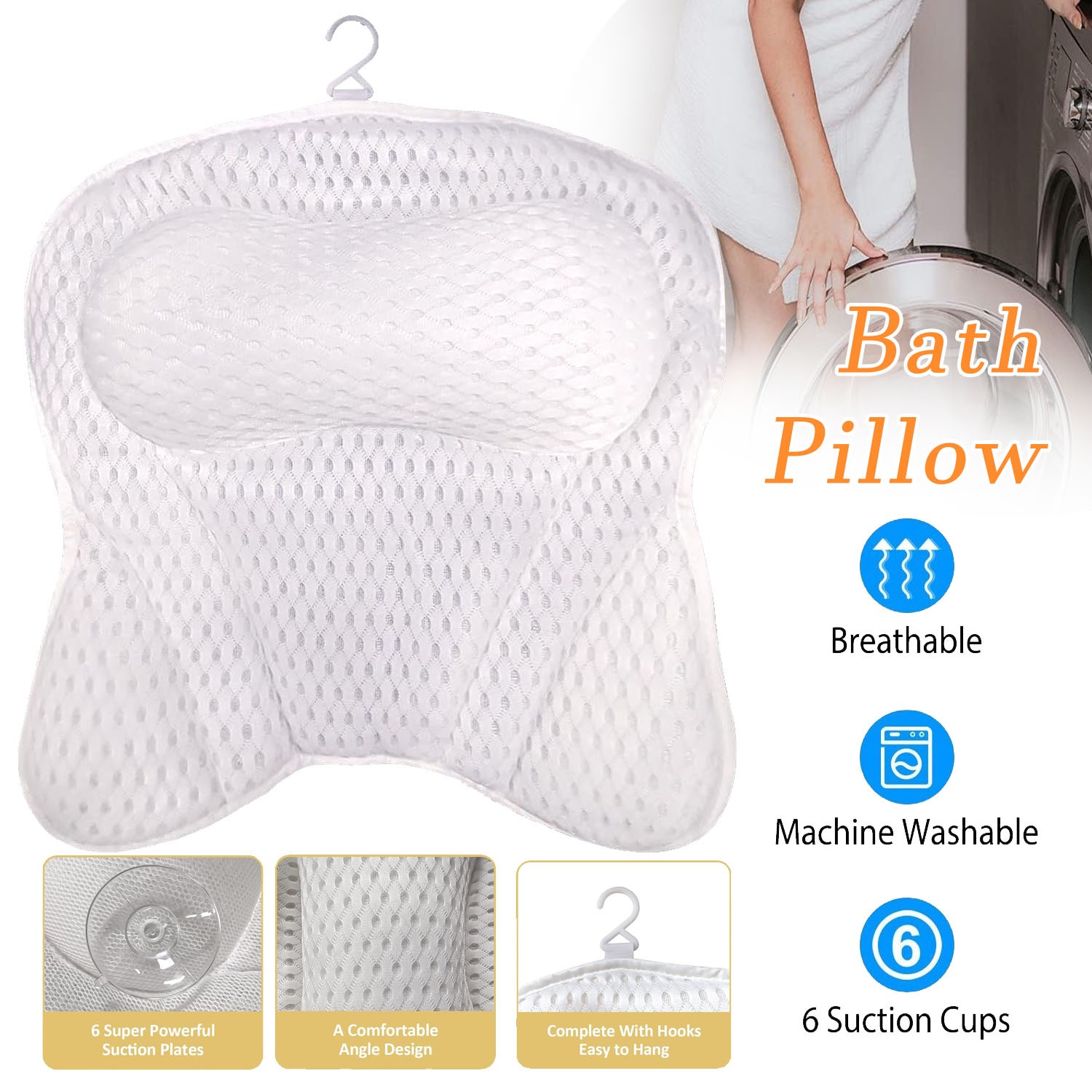 Badewannenkissen Nackenstütze Nackenkissen Badewanne Spakissen Home Duschkissen