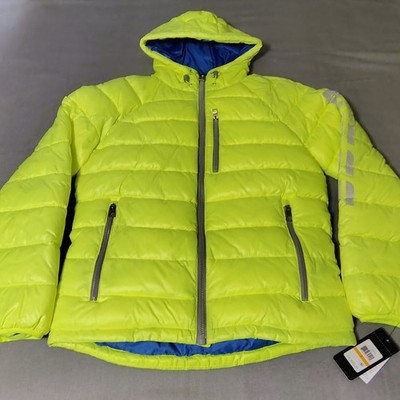 GUESS Men's Medium Long Sleeve Midweight Hooded Puffer Florescent MSRP $225
