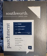 New old stock 80 Sheets Southworth Ivory Parchment 24 lb Paper Size 8.5" X 11"
