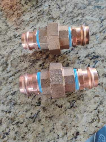 Lot Of 2-Nibco 1-1/4" PC Copper Press Union Coupling New Other See