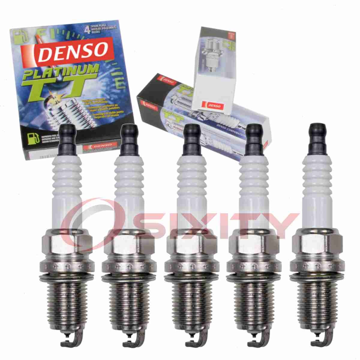 5 pc Denso Platinum TT Spark Plugs for 2001-2009 Volvo S60 2.3L 2.4L 2.5L L5 wz
