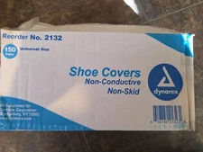 Dynarex Universal Size Shoe Covers, Non-Conductive, Non-Skid - 150 PAIRS BOX!