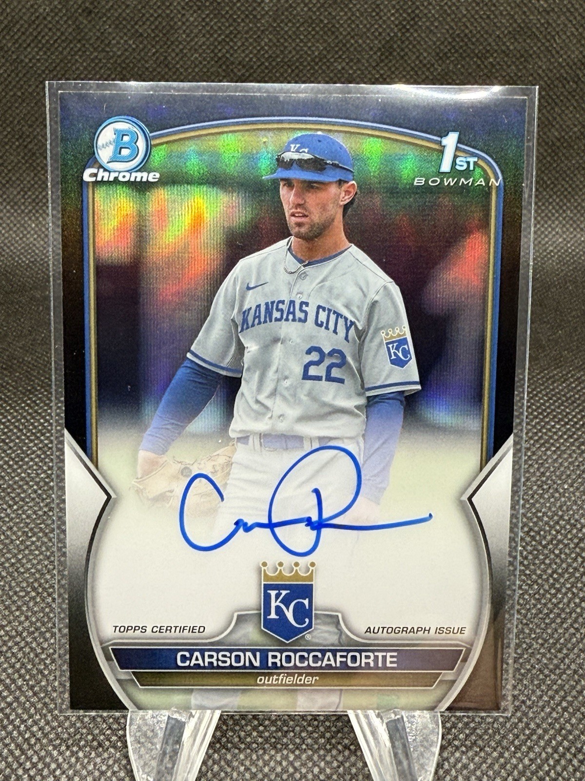 2023 Bowman Chrome Draft Carson Roccaforte 1st Bowman Auto Black /75 #CDACR